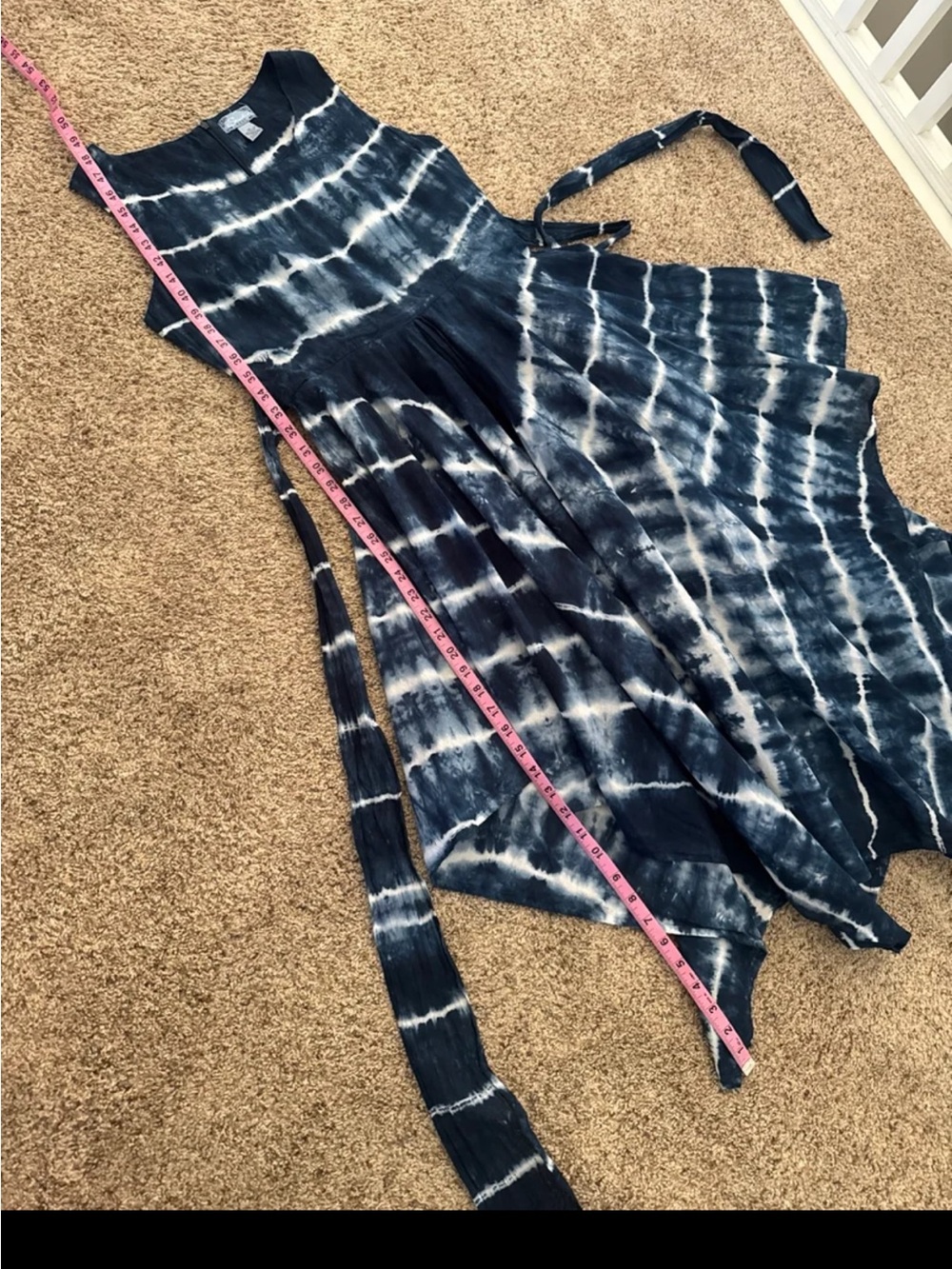 Vintage Studio West 100% Cotton Blue/White Tie-Dye Handkerchief Midi Dress
Med - Picture 10 of 12